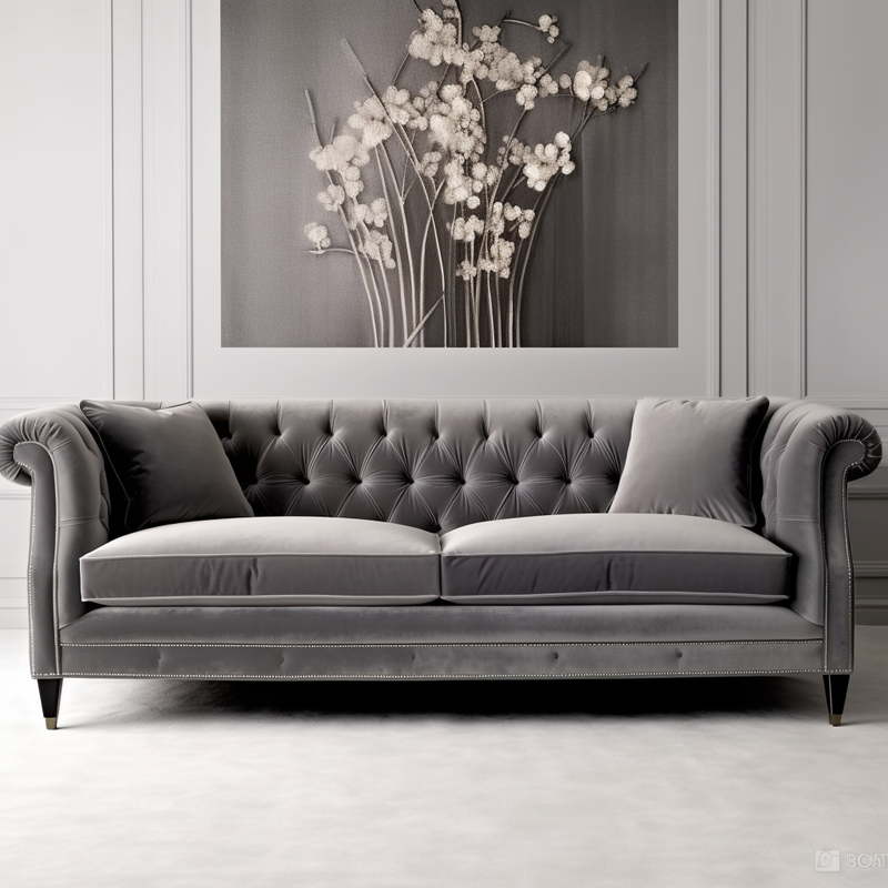 Chesterfield Collection Grey Sofa