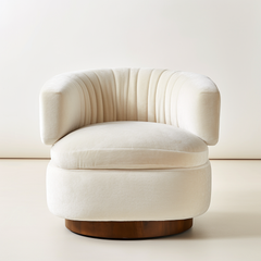 Ivory Velvet Arm Chair