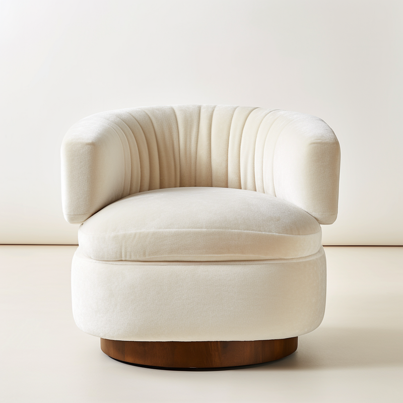 Ivory Velvet Arm Chair