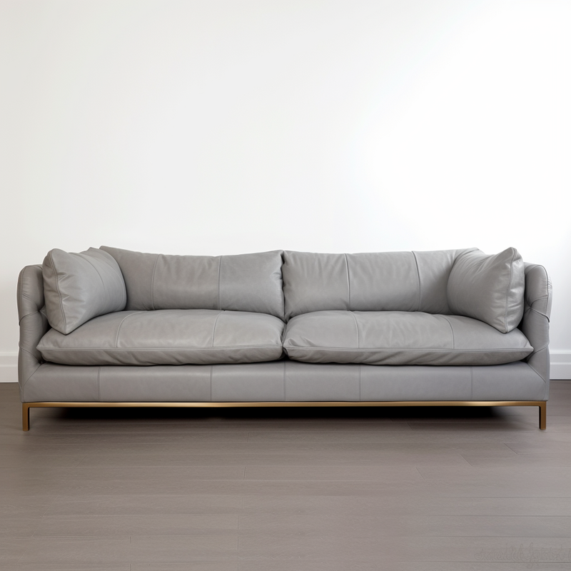 Primula 3 seater Grey Leather Sofa