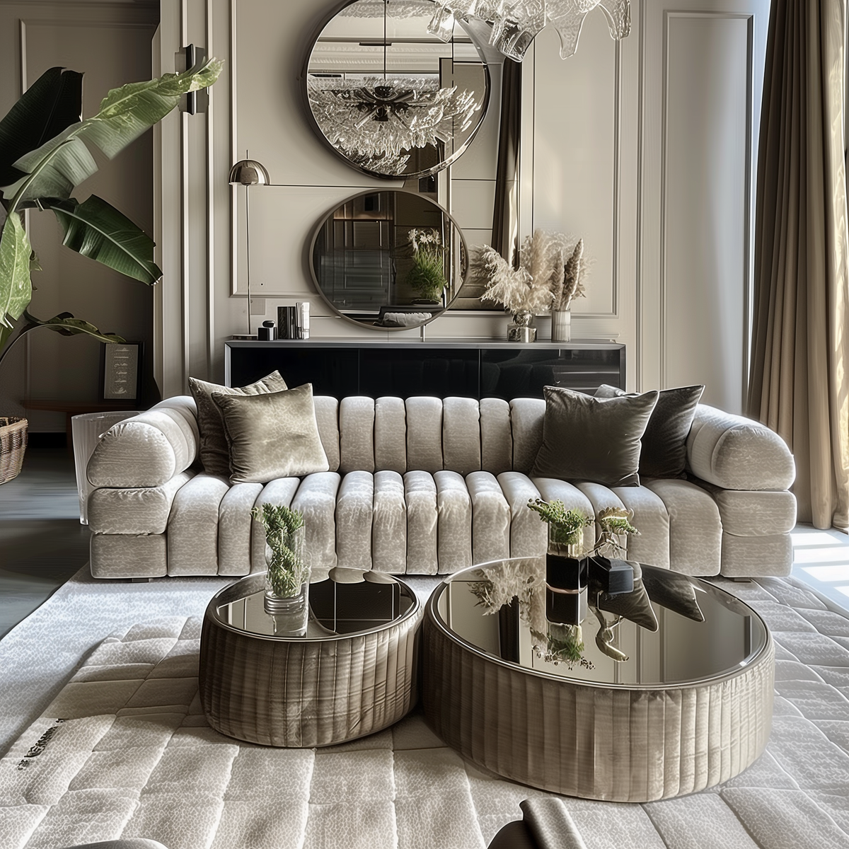 Rora Villy Fen Velvet Sofa