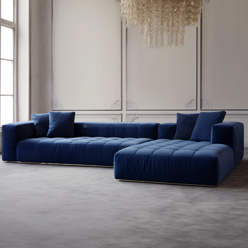 Corner 4 Seater Blue Sofa