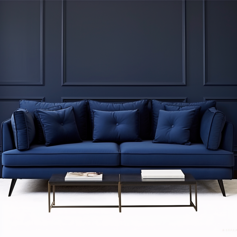 Cresent 3 Seater Navy Sofa