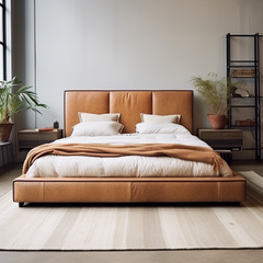 Maple Leather Bed