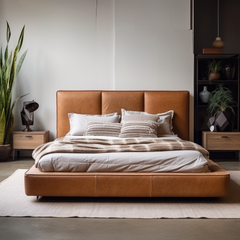 Ash Leather Bed