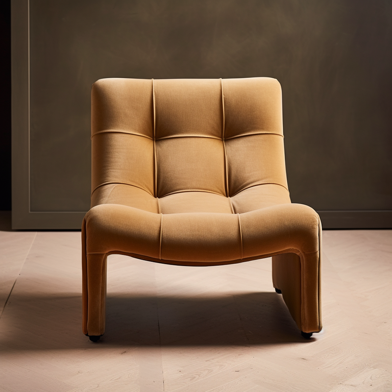 Kyoto Camel Velvet Arm Chair