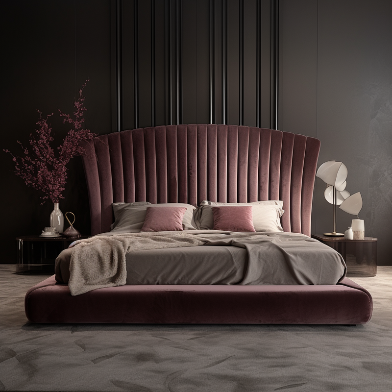 Peony Velvet Bed