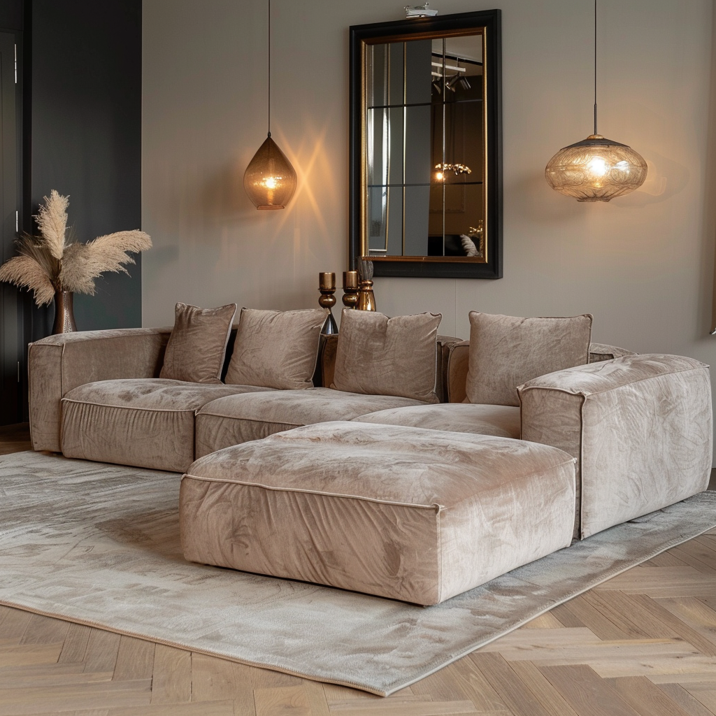 Aura Uma Velvet Sofa