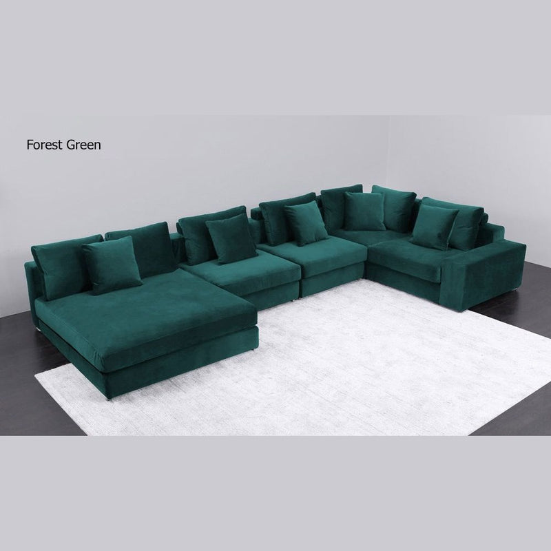 Duke Velvet Green Corner Sofa