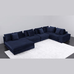 Duke Velvet Blue Corner Sofa