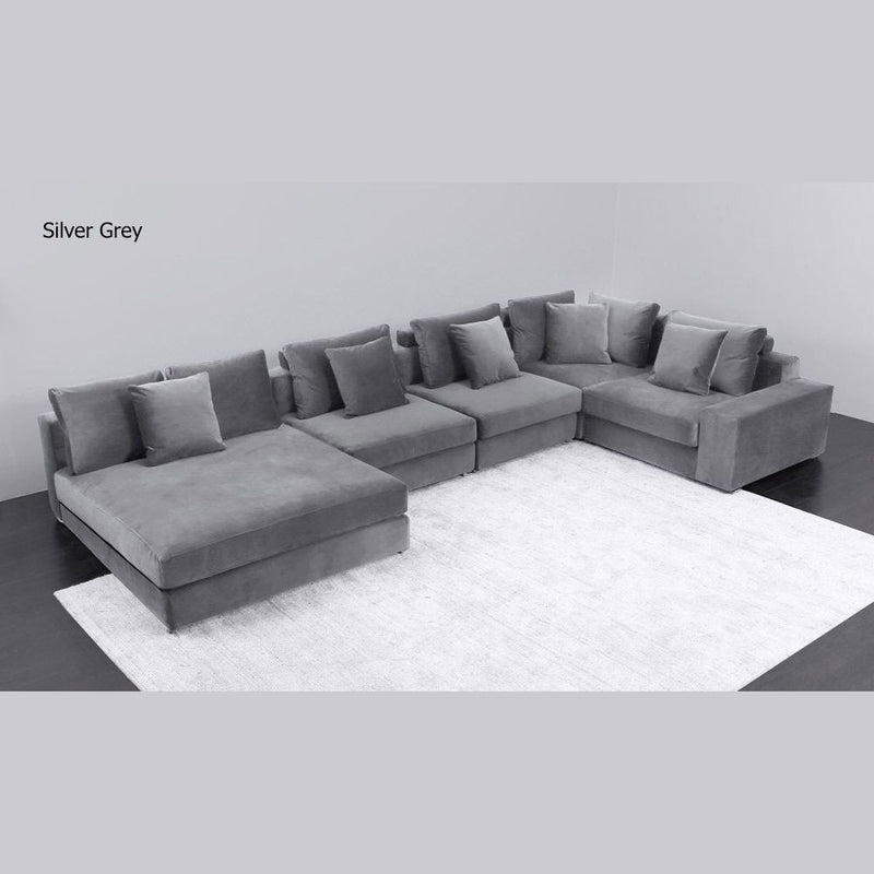 Duke Velvet Grey Corner Sofa