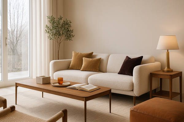 Create a serene winter living room for Dubai homes